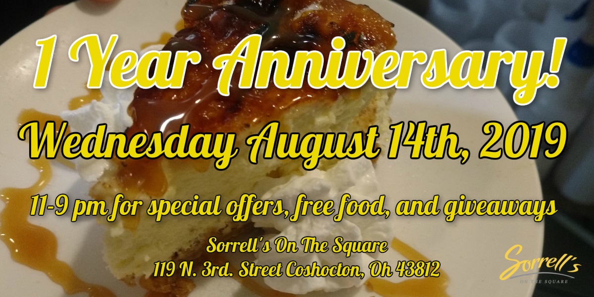 Happy Anniversary Sorrell's On The Square