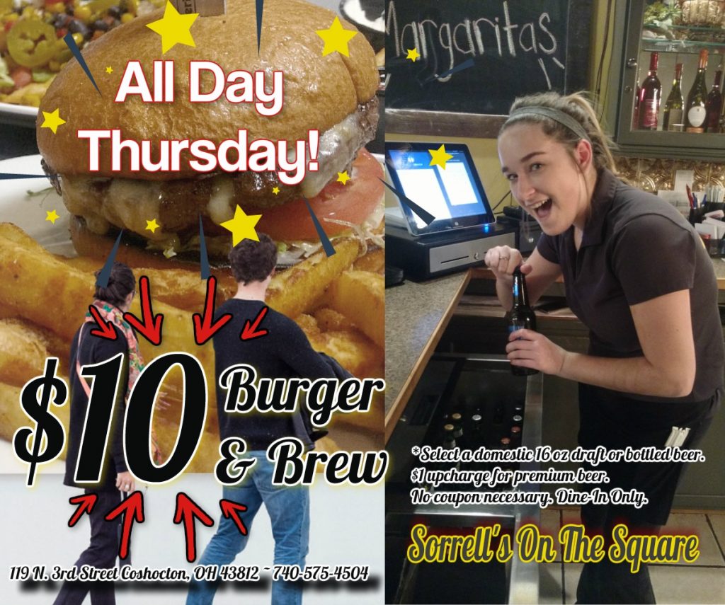 $10 BURGER, FRIES, & BREW