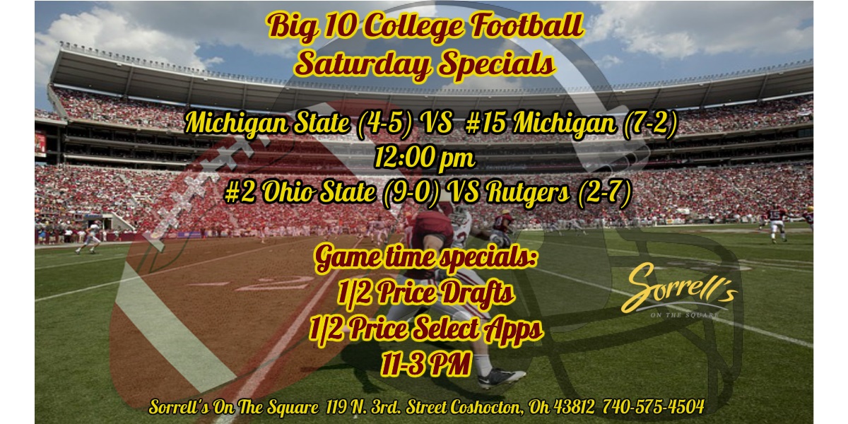 Come watch some Big 10 Games today at noon