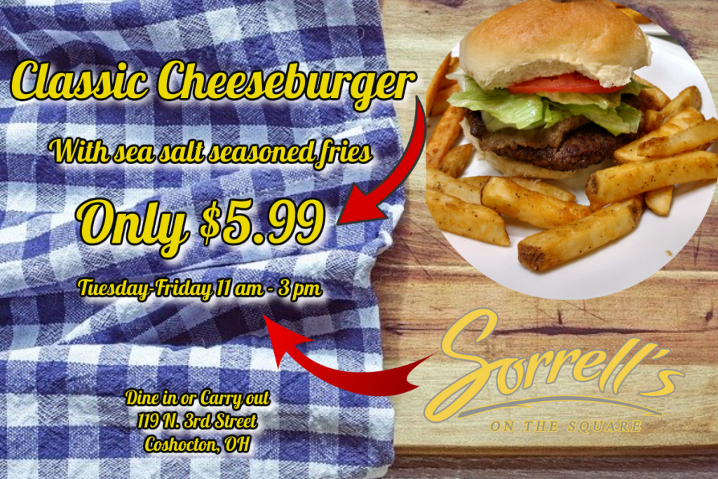 Classic Cheeseburger with fries only $5.99