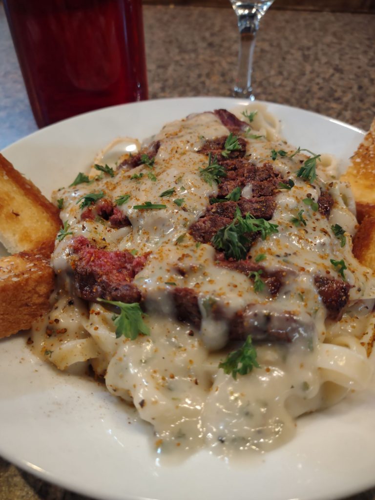 Creamy Cajun steak fettuccini